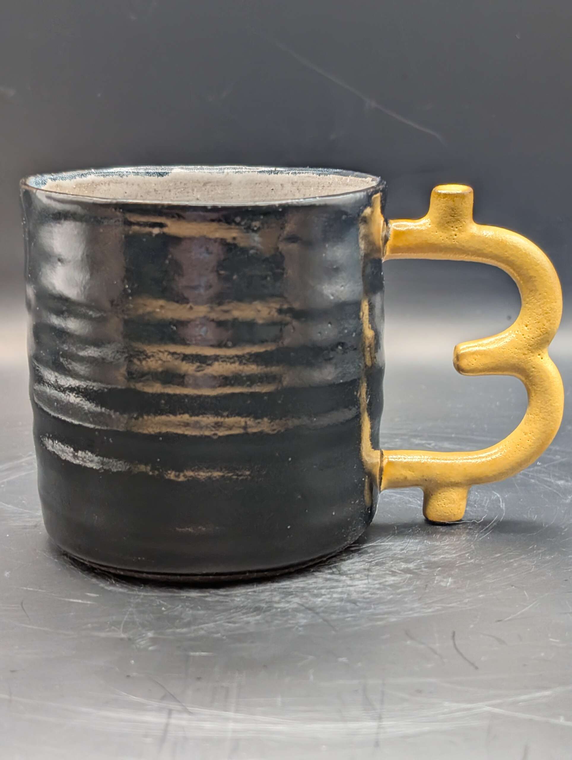 Thanks Satoshi -Simple Black&Gold Mug - Image 6