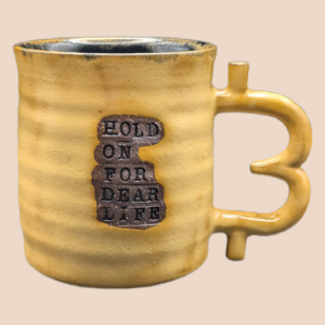HODL Bitcoin Mug in Gold w/ Black Inside