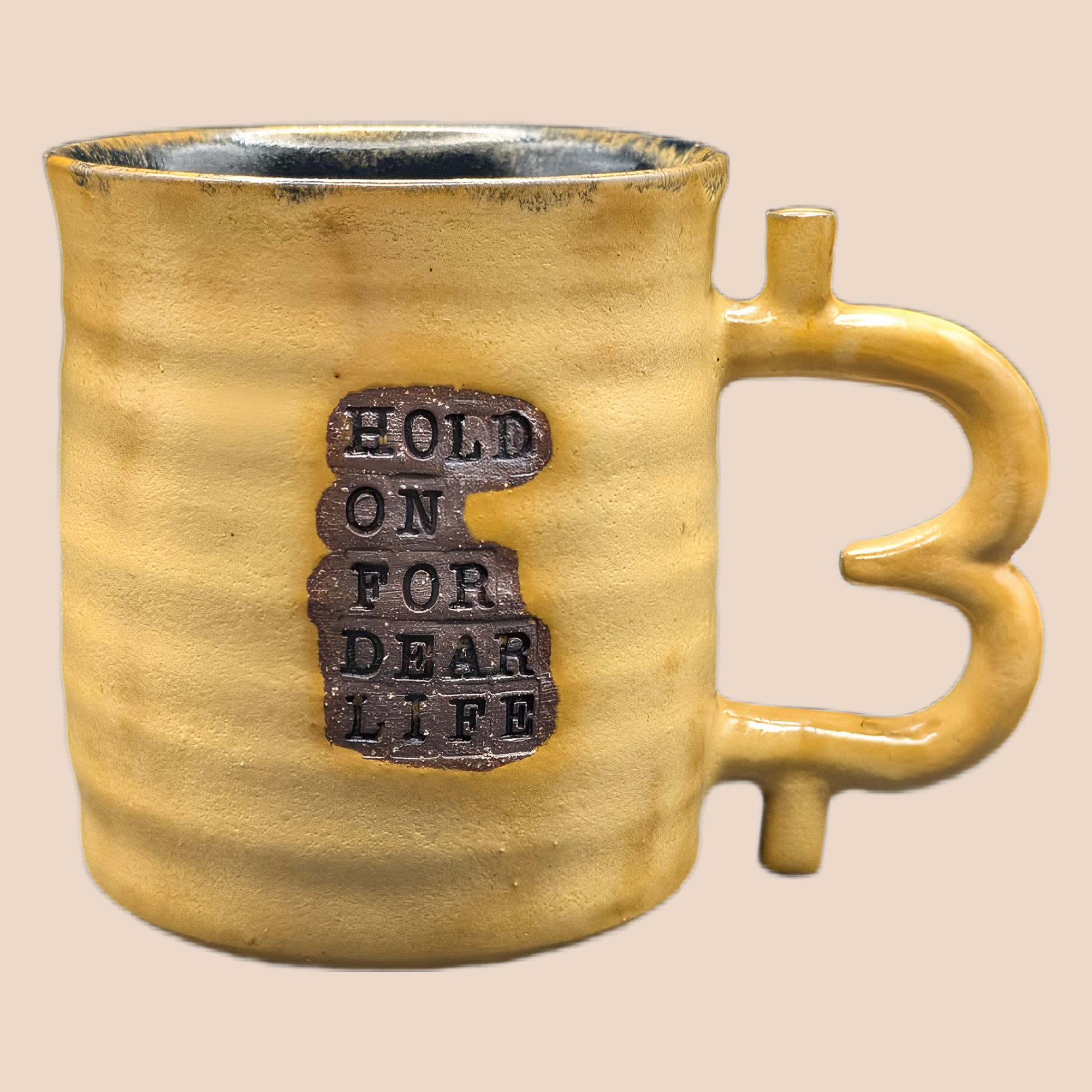 HODL Bitcoin Mug in Gold w/ Black Inside